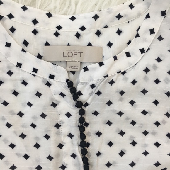 LOFT Diamond Print Blouse - Picture 4 of 7